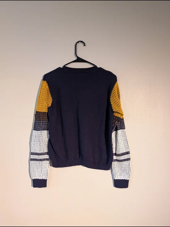 Cable Stitch Navy Knit Sweater - Picture 2 of 3